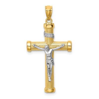 Rhodium INRI Crucifix 14k Two-tone Gold C4707, MPN: C4707, 886774036861