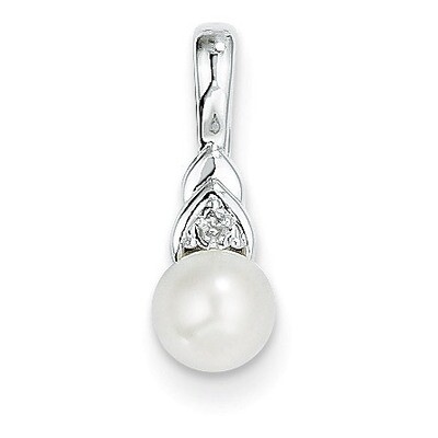 Cultured Pearl Diamond Pendant 14k White Gold Genuine XBS243, MPN: XBS243, 883957857565