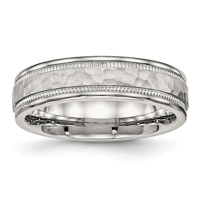 Hammered and Grooved 6.00mm Band Stainless Steel Polished SR532, MPN: SR532, 886774392011