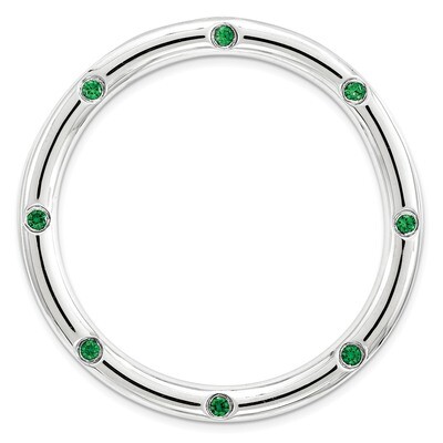 Created Emerald Chain Slide Sterling Silver Large QSK1790, MPN: QSK1790, 886774642376