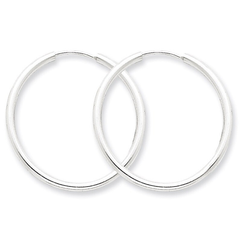 2mm Hoop Earrings Sterling Silver QE4370, MPN: QE4370, 883957929934
