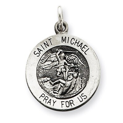 Saint Michael Medal Antiqued Sterling Silver QC3608, MPN: QC3608, 886774761190