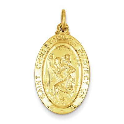Saint Christopher Medal 24k Gold-plated Sterling Silver QC5627, MPN: QC5627, 886774110547