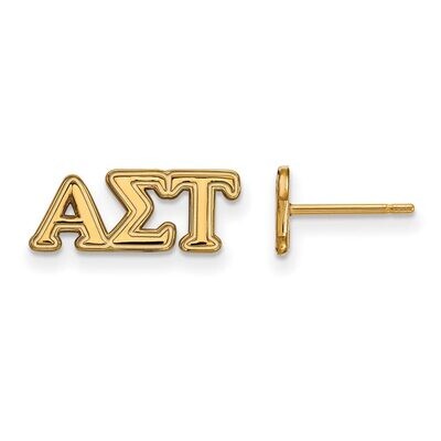 Alpha Sigma Tau Extra Small Post Earrings Gold-plated Silver GP005ALS, MPN: GP005ALS, 191101099649