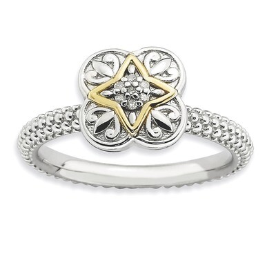 14k Gold Diamond Ring - Sterling Silver QSK926, MPN: QSK926, 886774185545