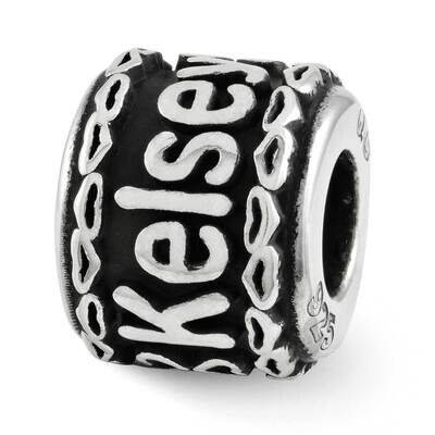 Heart Edge Personalized Name Bead Sterling Silver Rhodium-plated QRSXNA3, MPN: QRSXNA3, 191101392115