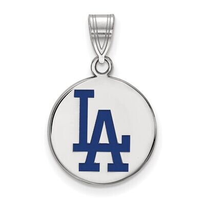 Los Angeles Dodgers Medium Enamel Disc Pendant Sterling Silver SS016DOD, MPN: SS016DOD, 886774627779
