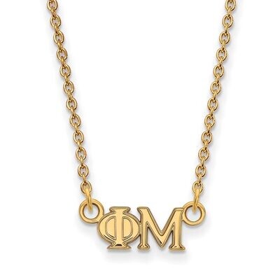 Phi Mu Extra Small Pendant with 18 Inch Chain Gold-plated Silver GP006PHM-18, MPN: GP006PHM-18, 886…