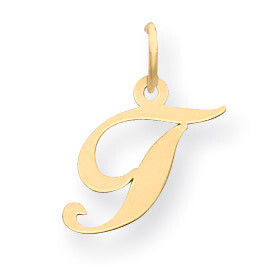 Initial T Charm 14K Gold Small Fancy Script YC650T, MPN: YC650T, 886774136653