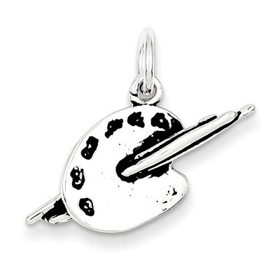 Artist Palette Charm Antiqued Sterling Silver QC7732, MPN: QC7732, 883957564432