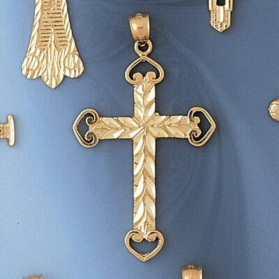 Dazzlers Jewelry Cross Pendant Necklace Charm Bracelet in Yellow, White or Rose Gold 7981, MPN: DZ-…