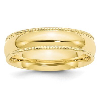 6mm Milgrain Comfort Fit Band 10k Yellow Gold 1MC060 Engravable, MPN: 1MC060, 886774455433