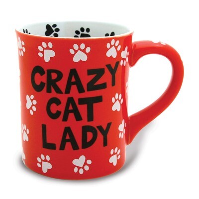 Our Name Is Mud Red, White and Black Crazy Cat Lady Mug GM16197, MPN: GM16197, 455444410494