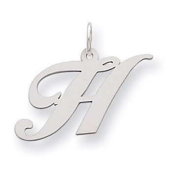 Script Initial H Charm Sterling Silver Fancy QC5088H, MPN: QC5088H, 883957030340