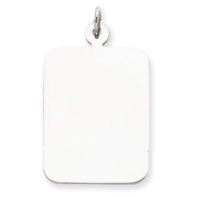 Rectangle Disc Charm Engravable Sterling Silver QM446/35, MPN: QM446/35, 883957567846