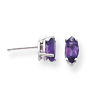 8x4mm Amethyst Diamond Marquise Stud Earring 14k Gold XE104WAM, MPN: XE104WAM, 883957090047