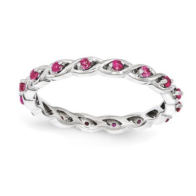 Created Ruby Ring - Sterling Silver QSK1476, MPN: QSK1476, 886774204031