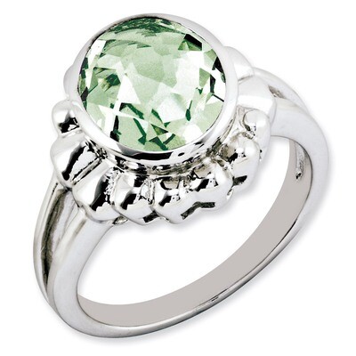 Oval Green Quartz Ring Sterling Silver QR3187AG, MPN: QR3187AG, 883957463049