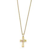 18 Inch Black Hills Gold Crucifix Necklace 10k Tri-color 10BH690-18, MPN: 10BH690-18, 31902718960