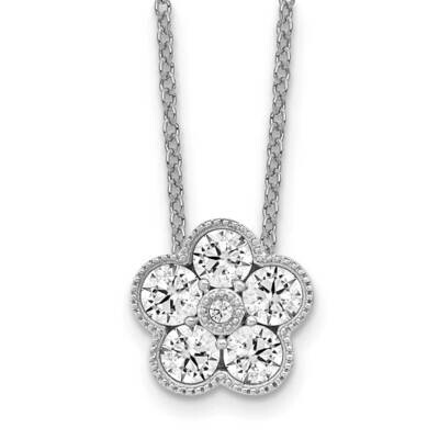Diamond Vs/Si D E F Floral Pendant Necklace 14k White Gold True Origin Lab Grown PM6345-076-WLD, MP…