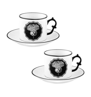 Vista Alegre Christian Lacroix Herbariae Set 2 Tea Cups and Saucer White 21133530, MPN: 21133530, 5…