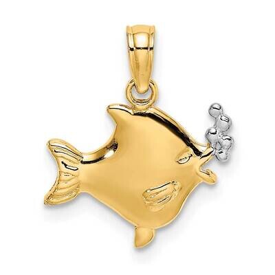 Fish Bubbles Charm 14k Gold 2-D K9401, MPN: K9401, 637218163830