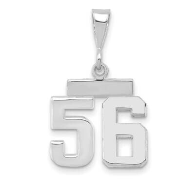 Number 56 Charm 14k White Gold Polished Small WSP56, MPN: WSP56, 196904074893