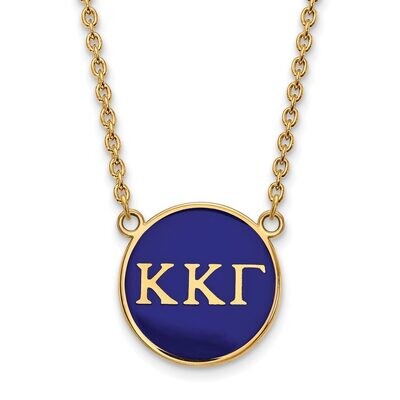 Kappa Kappa Gamma Small Enameled Pendant with 18 Inch Chain Gold-plated Silver GP030KKG-18, MPN: GP…
