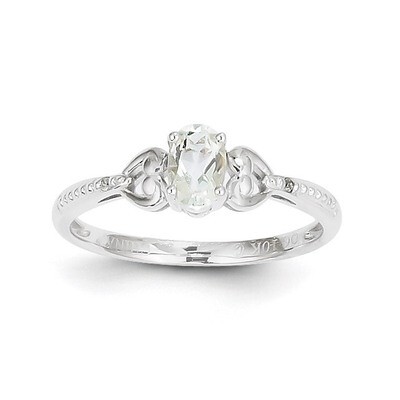 White Topaz Diamond Ring 10k White Gold 10XB289, MPN: 10XB289, 883957345369