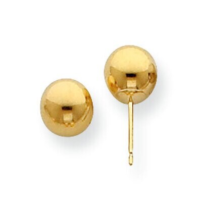 7mm Standard Weight Ball Post Earring Mounting 14k Yellow Gold YG560, MPN: YG560,