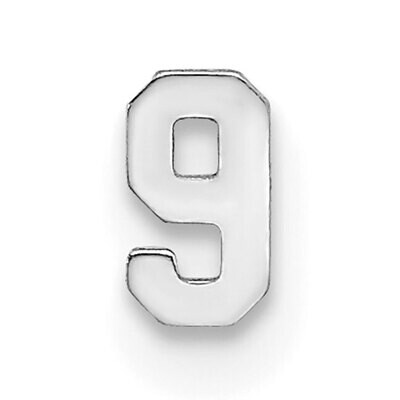 Die Struck Number 9 14k White Gold WG2198, MPN: WG2198,