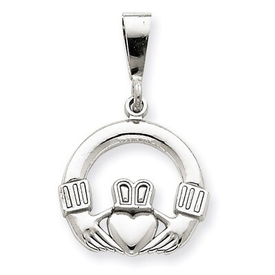 Claddagh Charm 14k White Gold K558, MPN: K558, 883957868141