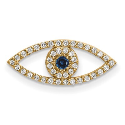 Small Diamond and Sapphire Evil Eye Pendant 14k Gold XP5040S/A, MPN: XP5040S_A, 883957048628