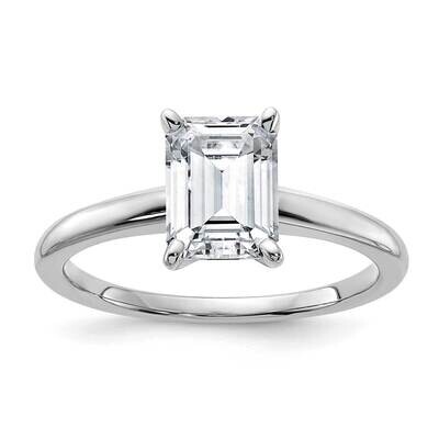 1 3/4ct. G H I True Light Emerald Moissanite Solitaire Ring 14k White Gold RM5965WE-150-9MT, MPN: R…