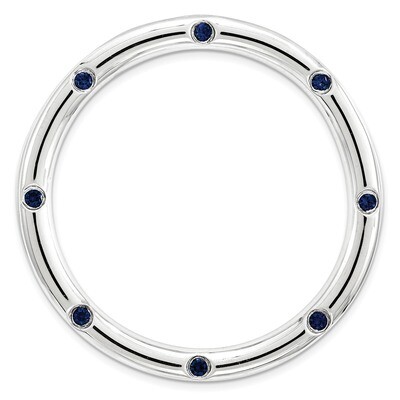 Created Sapphire Chain Slide Sterling Silver Large QSK1794, MPN: QSK1794, 886774642406