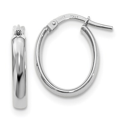 Leslie&#39;s White Gold Hoop Earrings 10k Gold Polished HB-10LE377, MPN: 10LE377, 191101737084
