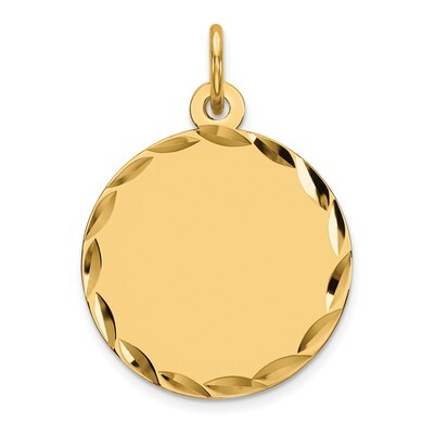 Engravable Round Polished Disc Charm Sterling Silver Gold-plated QM381G/27, MPN: QM381G/27, 8839573…