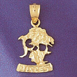 Dazzlers Jewelry Pisces Fishes Zodiac Pendant Necklace Charm Bracelet in Yellow, White or Rose Gold…