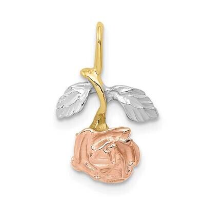 White &amp; Rose Rhodium Rose Chain Slide 18 Inch 10k Gold 10M235, MPN: 10M235,