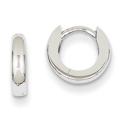 Polished Hinged Hoop Earrings 14k White Gold XY191, MPN: XY191, 403373810328