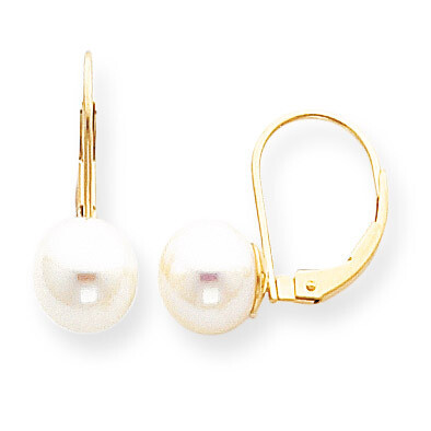 8-8.5mm Cultured Pearl Leverback Earring Mounting 14k Gold XLB85, MPN: XLB85,
