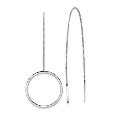 Circle Dangle Threader Earrings Stainless Steel Polished SRE1359, MPN: SRE1359, 191101866920