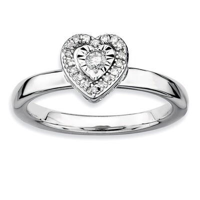 Heart Diamond Ring - Sterling Silver QSK331, MPN: QSK331, 883957280585