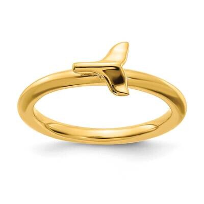 Polished Whale Tail Ring Sterling Silver &amp; Gold-plated QSK2040, MPN: QSK2040, 191101209512