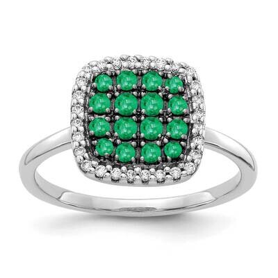 Emerald Ring 14k White Gold Diamond RM5746-EM-016-WA, MPN: RM5746-EM-016-WA, 883957387161