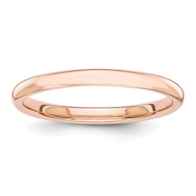 Polished 2mm Band 14k Rose Gold STK6, MPN: STK6, 886774403335