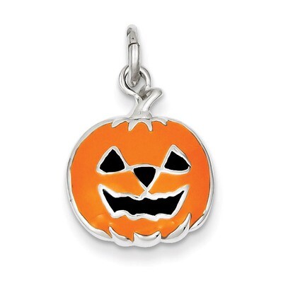 Orange Jack-a-Lantern Charm Sterling Silver QC3896, MPN: QC3896, 883957975764