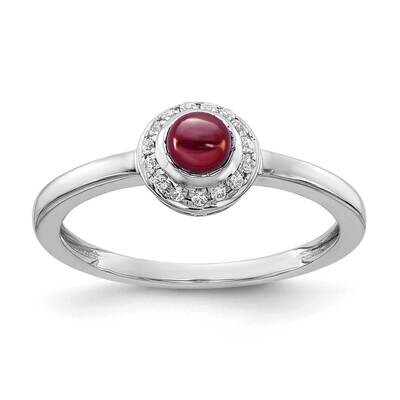 Cabochon Garnet Ring 14k White Gold Diamond RM4030-GA-025-WA, MPN: RM4030-GA-025-WA, 883957550251