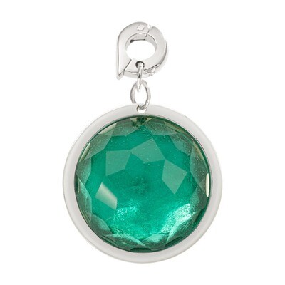 Nikki Lissoni Faceted Greenish Blue Optical Glass Charm Silver-Plated 22.1mm D1052SM, MPN: D1052SM,…