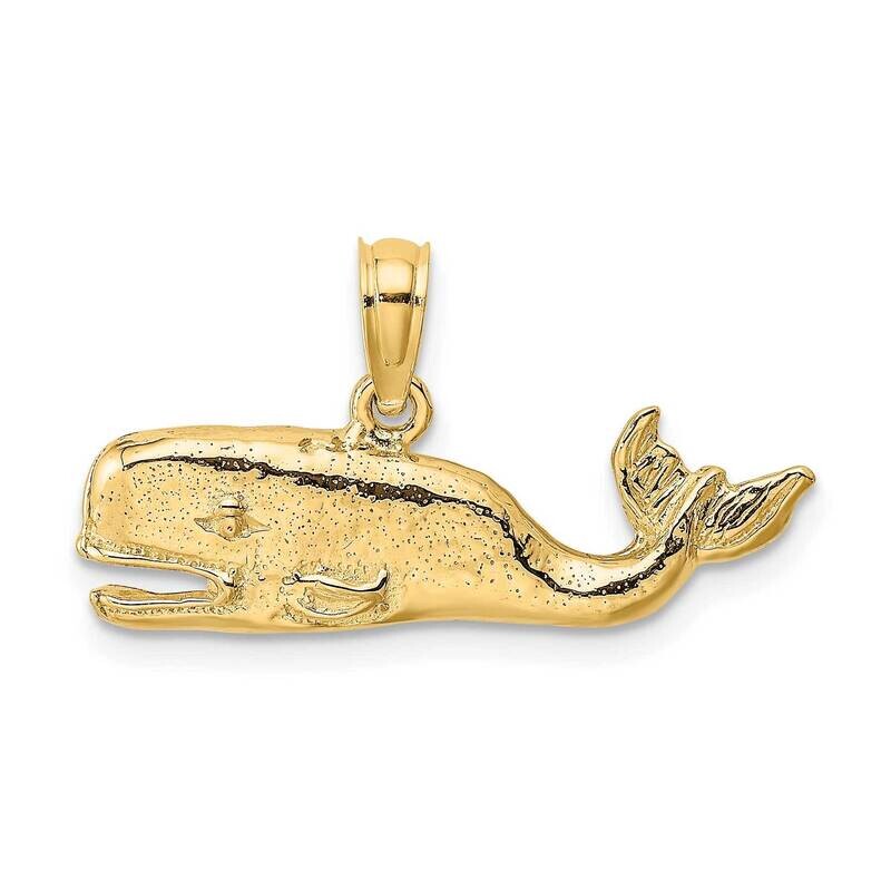 Textured Whale Charm 14k Gold 2-D K7434, MPN: K7434, 637218011179